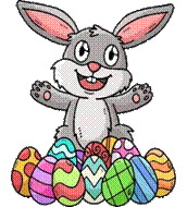 Konijntje met Paasei Cartoon Gekleurde Clipart | Premium Vector